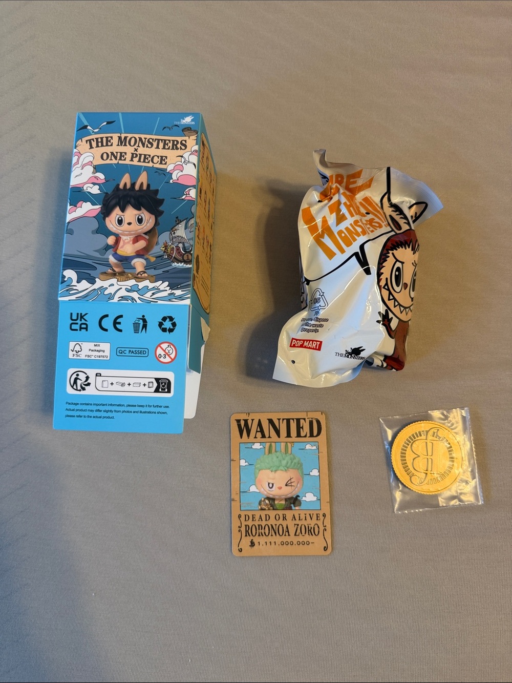 POPMARTOne Piece The Monsters Blind Box Zoro Open Box but New in Bag